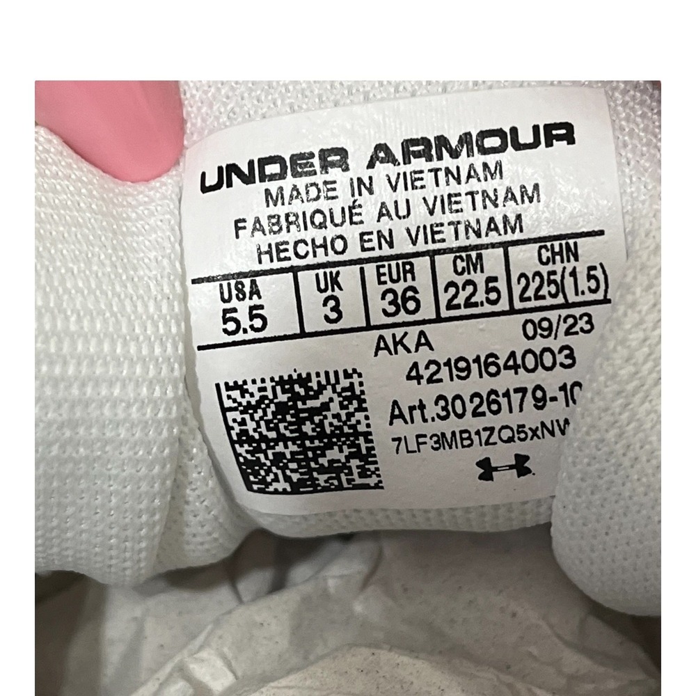 Under Armour Womens Charged Assert 10 Running Shoes White Black 3026179-104 5.5 - Picture 5 of 8